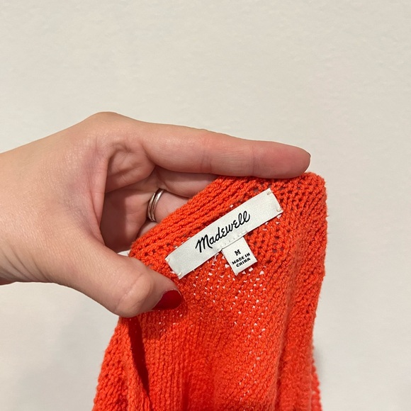 Madewell Crochet-Strap Sweater Tank Cafe Orange Women’s Size Medium - Picture 4 of 4